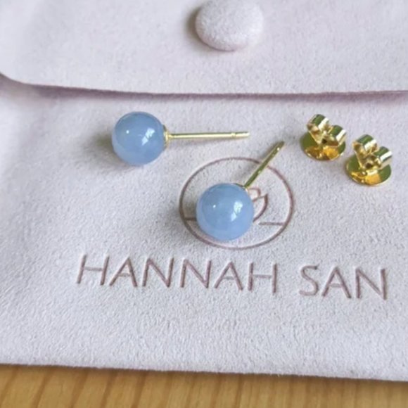 Hannah Jade Jewelry - NEW! Lavender Jade 18K Gold Earrings, Real Natural Burmese Purple Jade